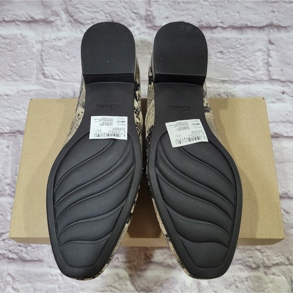 Clarks Collection Juliet Palm Taupe Snake Print Loafers - Picture 8 of 9